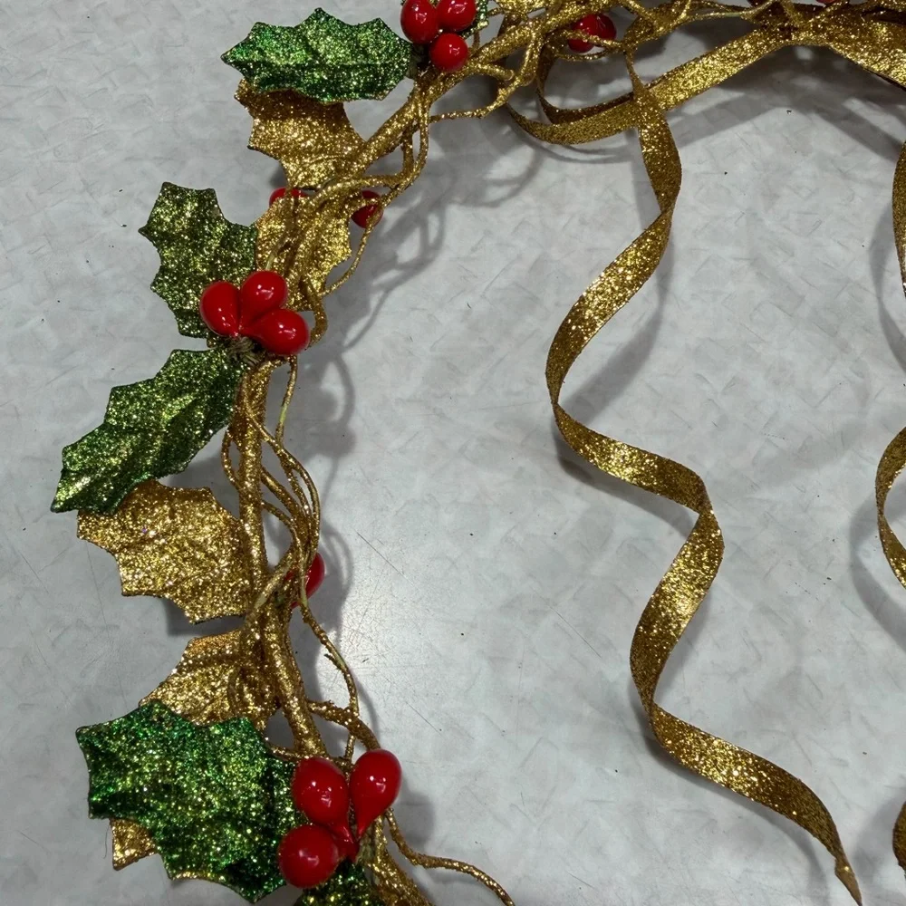 Christmas Wreath metal 10” 2 sided